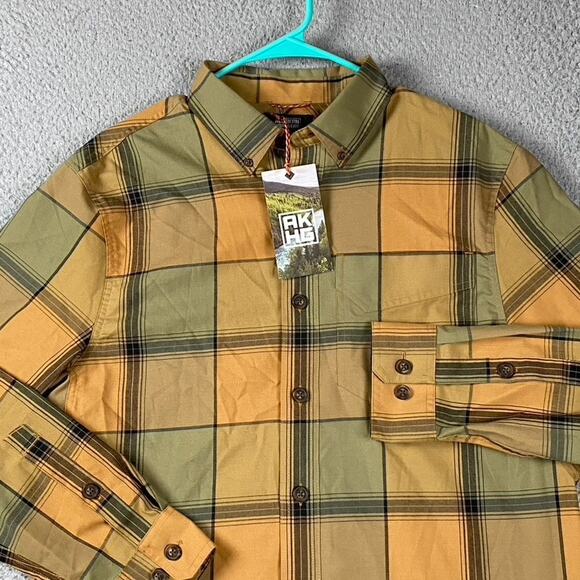 Duluth Trading Co Alakan Hardgear Button Shirt Men's Medium Plaid New - Picture 1 of 9